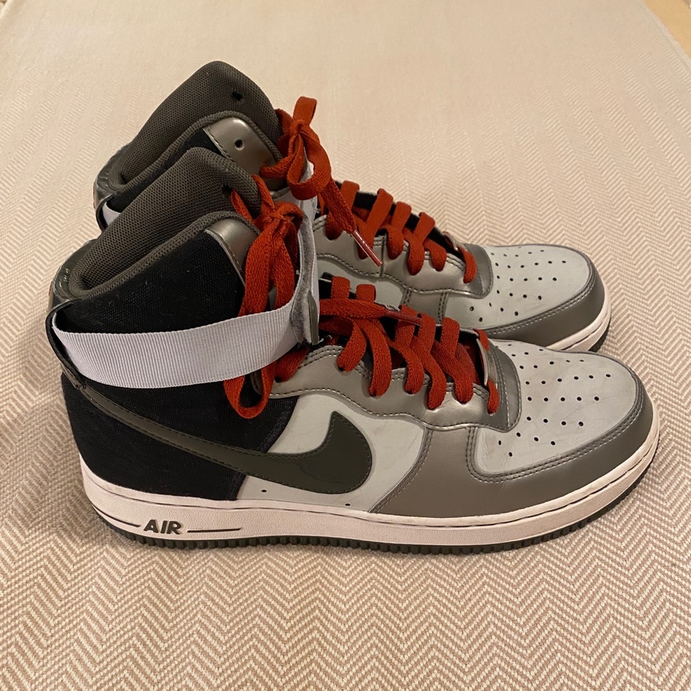 2013 Nike Air Force 1 AF1-82 Silver Gray High Tops - Picture 11 of 12